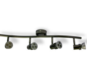 4x Spotlights Bar Surface Mount. 4x50w Max GU10 Light Fitting -