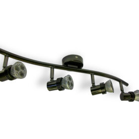4x Spotlights Bar Surface Mount. 4x50w Max GU10 Light Fitting -