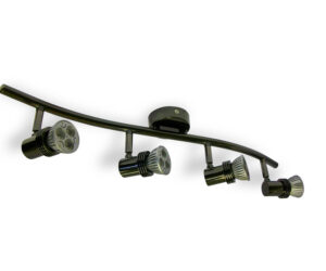 4x Spotlights Bar Surface Mount. 4x50w Max GU10 Light Fitting -