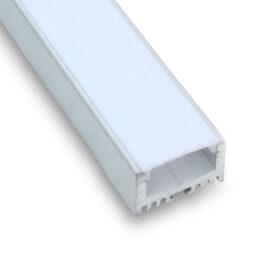Aluminium Profile for LED Strip. Aluminium profile for use with LED strip available in 1m, 2m & 3m lengths Complete with mounting clips and end caps. Multi application use Hospitality,Domestic, Commercial, Aluminium Profile for LED Strip -
