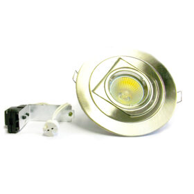 DLLRTR28 Swivel & Scoop Lock Ring Downlight. The DLLRTR28 Downlight made from Alumium Part of Economy range of goods adds added assurance of quality Swivel & Scoop & Tilt function Lock ring mechanism for easy of lamp maintenance Diecast Aluminium 50w max IP20 Lv only Finishes available: White,Chrome,Brushed Chrome Residential, Hospitality, Retail DLLRTR28 Swivel & Scoop Lock Ring Downlight -