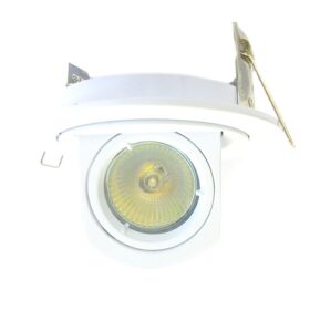 DLLRTR28 Swivel & Scoop Lock Ring Downlight. The DLLRTR28 Downlight made from Alumium Part of Economy range of goods adds added assurance of quality Swivel & Scoop & Tilt function Lock ring mechanism for easy of lamp maintenance Diecast Aluminium 50w max IP20 Lv only Finishes available: White,Chrome,Brushed Chrome Residential, Hospitality, Retail DLLRTR28 Swivel & Scoop Lock Ring Downlight -