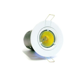 FRLRF Fire-Rated Fixed Downlight. FRLRF downlight made from Aluminum Fire Resistant for up to 90 Minutes. Resistance Performance Rated of a Fire Rated Floor/ Ceiling Protection built-in safeguarding the spread of fire & noise pollution Preserves fire integrity performance without the firehood As straightforward to fit as conventional downlight Compatible with GU10 Halogen & LED Lamps Residential, Hospitality, Education Centres, Leisure Centres FRLRF Fire-Rated Fixed Downlight -