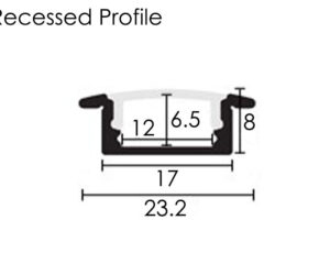 Aluminium Profile for LED Strip. Aluminium profile for use with LED strip available in 1m, 2m & 3m lengths Complete with mounting clips and end caps. Multi application use Hospitality,Domestic, Commercial, Aluminium Profile for LED Strip