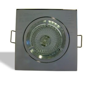DLLRSQ Fixed Lock Ring Square Diecast Downlight. The DLLRSQ fixed downlight made from Aluminum Part of Eco series range adds added assurance of quality Diecast Aluminum High quality Finish Strong spring clips Lock ring mechanism Compatible with LED lamps IP20 Gu10 versions available Finishes available: White,Chrome,Brushed Chrome Residential, Hospitality, Retail DLLRSQ Fixed Lock Ring Square Diecast Downlight -