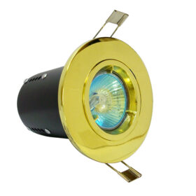 FRLRF Fire-Rated Fixed Downlight. FRLRF downlight made from Aluminum Fire Resistant for up to 90 Minutes. Resistance Performance Rated of a Fire Rated Floor/ Ceiling Protection built-in safeguarding the spread of fire & noise pollution Preserves fire integrity performance without the firehood As straightforward to fit as conventional downlight Compatible with GU10 Halogen & LED Lamps Residential, Hospitality, Education Centres, Leisure Centres FRLRF Fire-Rated Fixed Downlight -