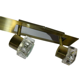 TarkaSpot2 Ice Cube Glass Spotlight Wall Ceiling Light Fitting. RX Tarka range are finish to high standard. Directional head allows maximum rotational movement. Antique Brass & Brushed Chrome. Suitable for various applications. Domestic, Hospitality. TarkaSpot2 Ice Cube Glass Spotlight Wall Ceiling Light Fitting -