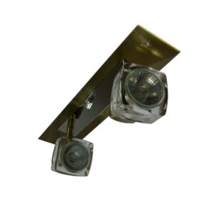 TarkaSpot2 Ice Cube Glass Spotlight Wall Ceiling Light Fitting. RX Tarka range are finish to high standard. Directional head allows maximum rotational movement. Antique Brass & Brushed Chrome. Suitable for various applications. Domestic, Hospitality. TarkaSpot2 Ice Cube Glass Spotlight Wall Ceiling Light Fitting -