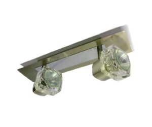 TarkaSpot2 Ice Cube Glass Spotlight Wall Ceiling Light Fitting. RX Tarka range are finish to high standard. Directional head allows maximum rotational movement. Antique Brass & Brushed Chrome. Suitable for various applications. Domestic, Hospitality. TarkaSpot2 Ice Cube Glass Spotlight Wall Ceiling Light Fitting -