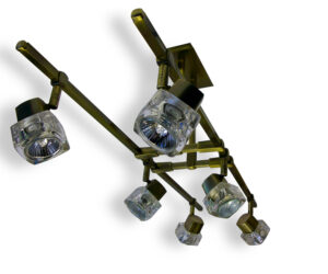 TarkaSpot6 Ice Cube Glass Shade x 6 Spot Ceiling Light Fitting -